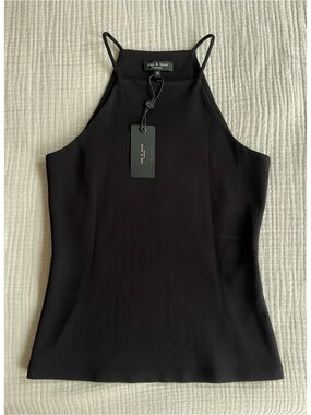 Rag & Bone Black Irina High Neck Top NWT
